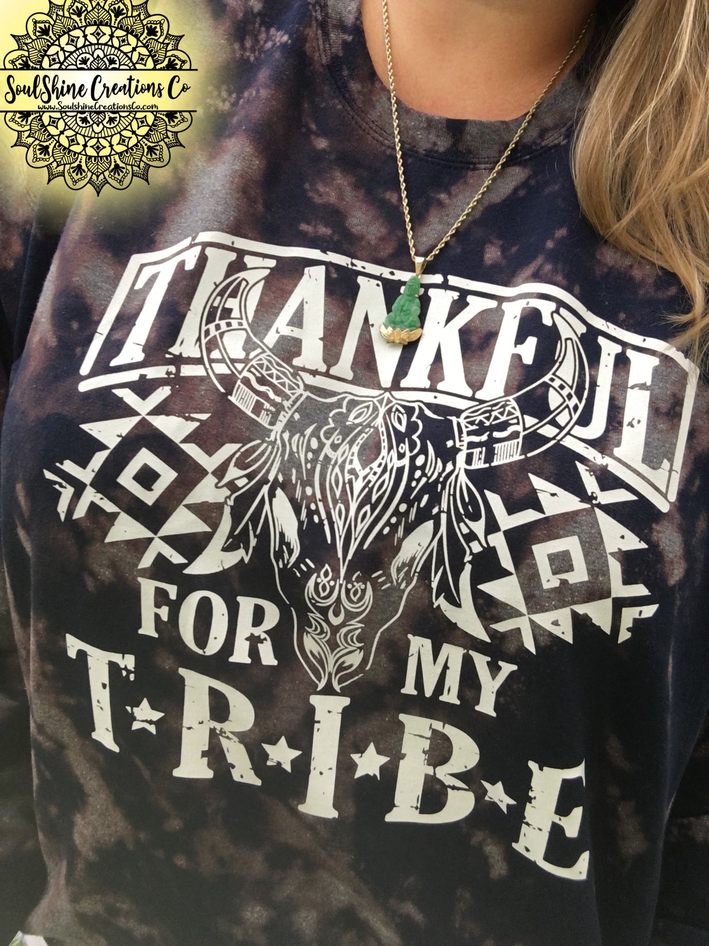 Thankful for My Tribe Bleached Sweater