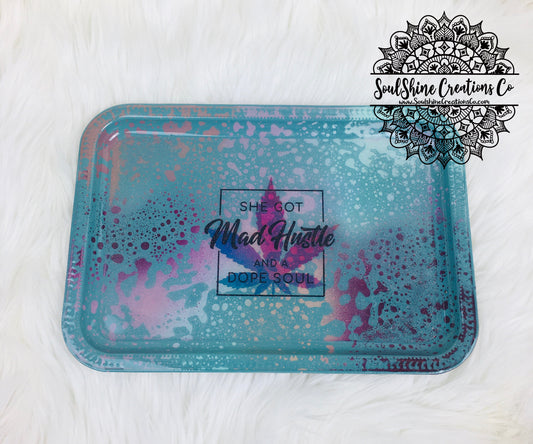 Mad Hustle Dope Soul Boho Splatter Rolling Tray