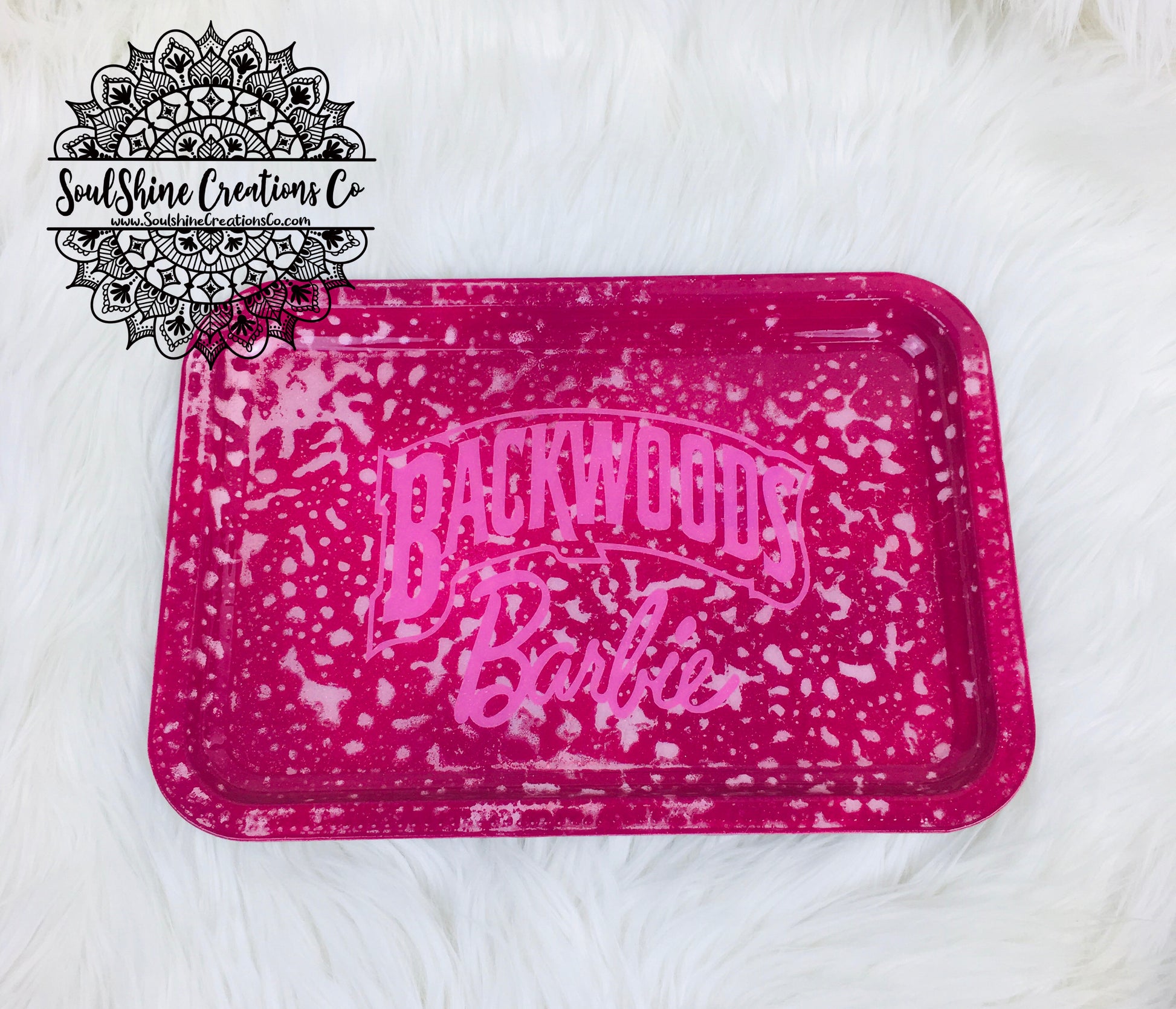 Rare glow-in-the-dark Barbie rolling tray set**Free Gift with Purchase**