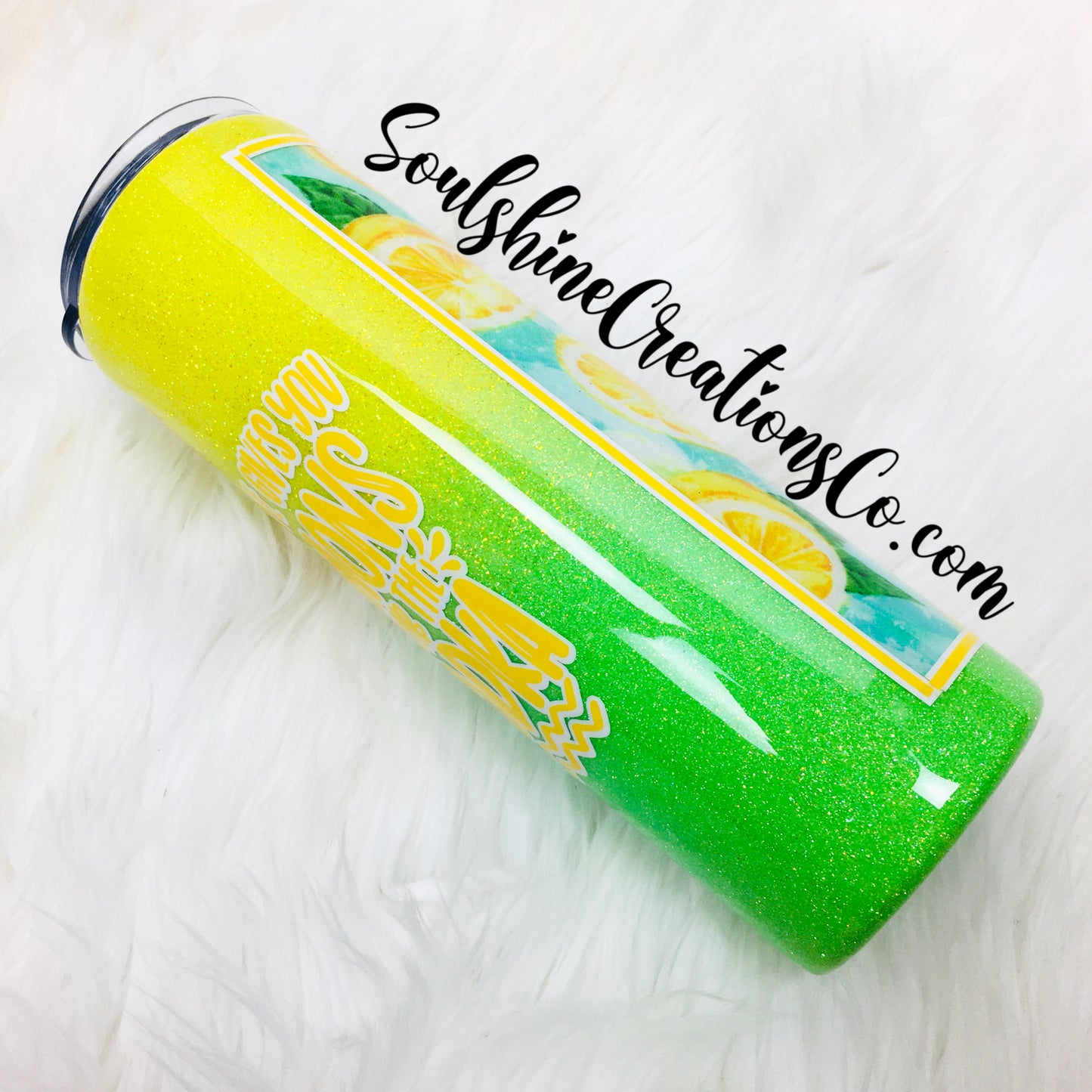 When Life Gives You Lemons Grab Vodka Glitter Tumbler