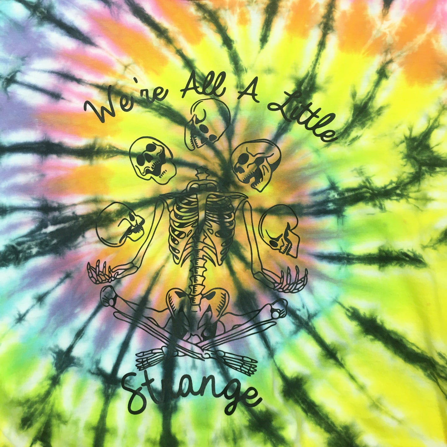 We’re all a little Strange Pastel Rainbow Spiral Tie Dye Shirt