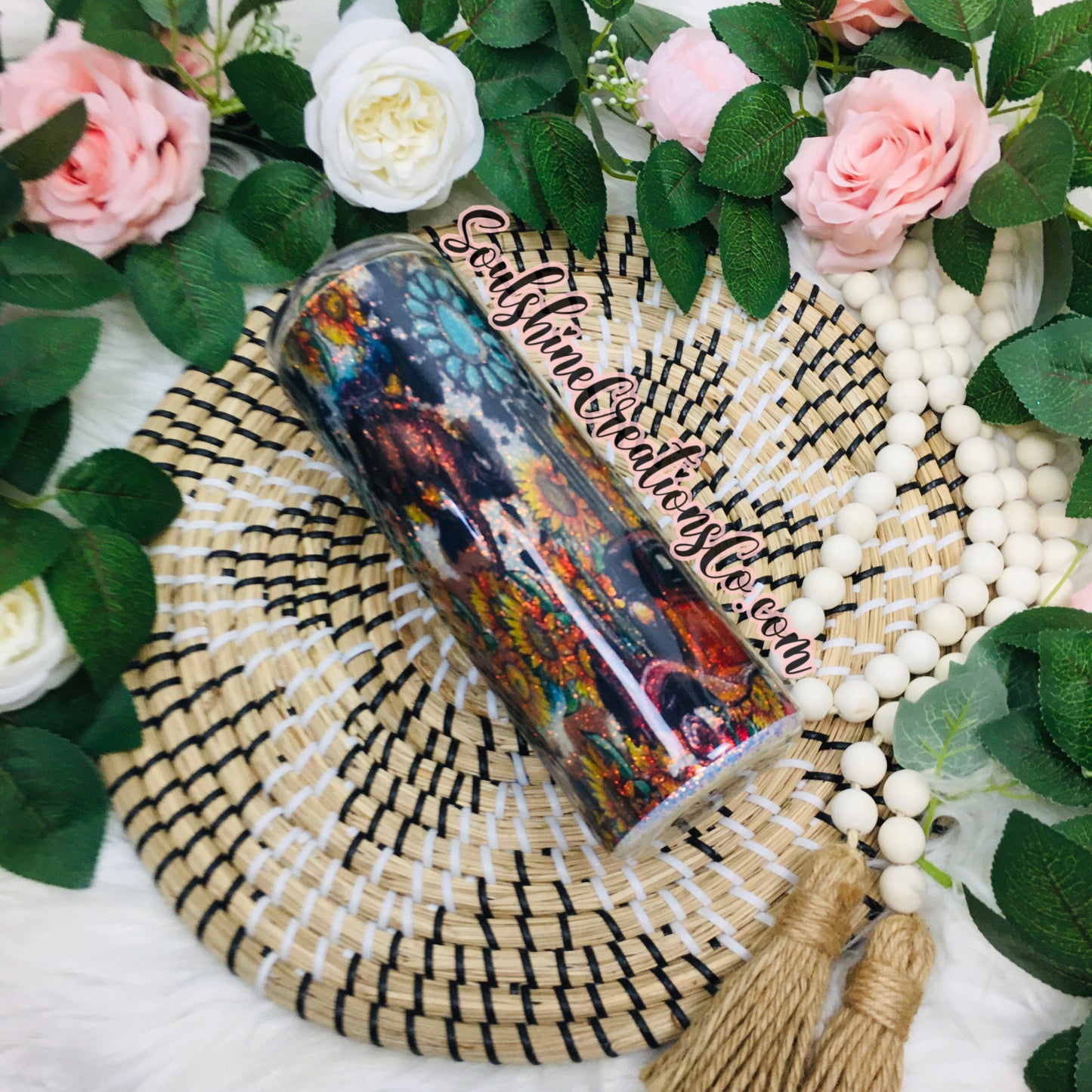 Boho Western Glitter Tumbler