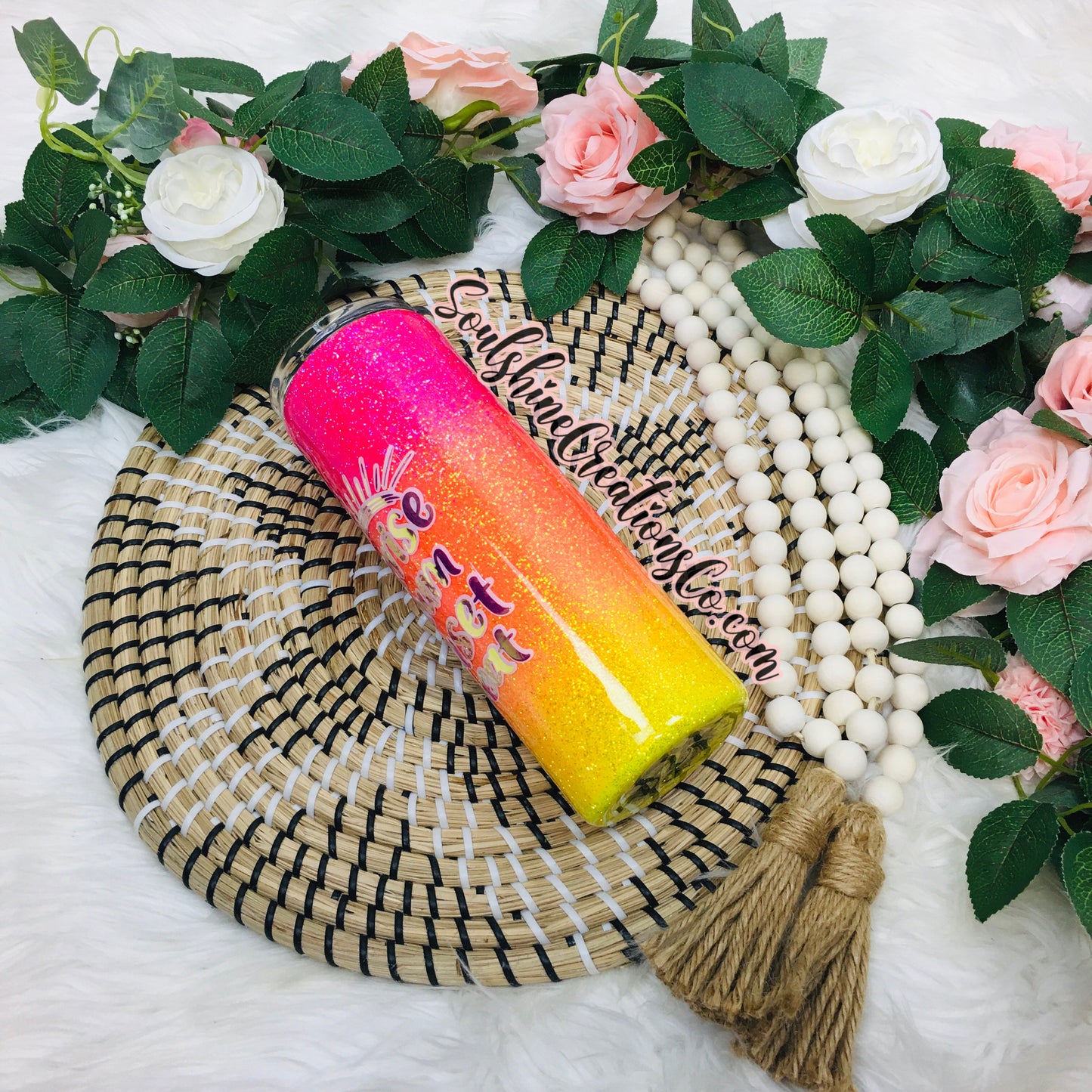 Sunrise Sunburn Sunset Repeat Glitter Ombre Tumbler