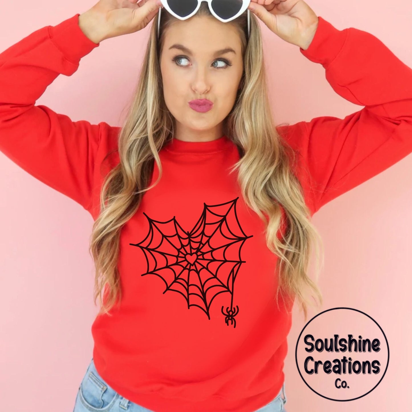 Spiderweb Heart Sweater