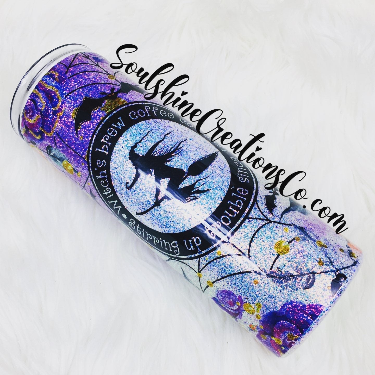 Witch’s Brew Floral Glitter Tumbler