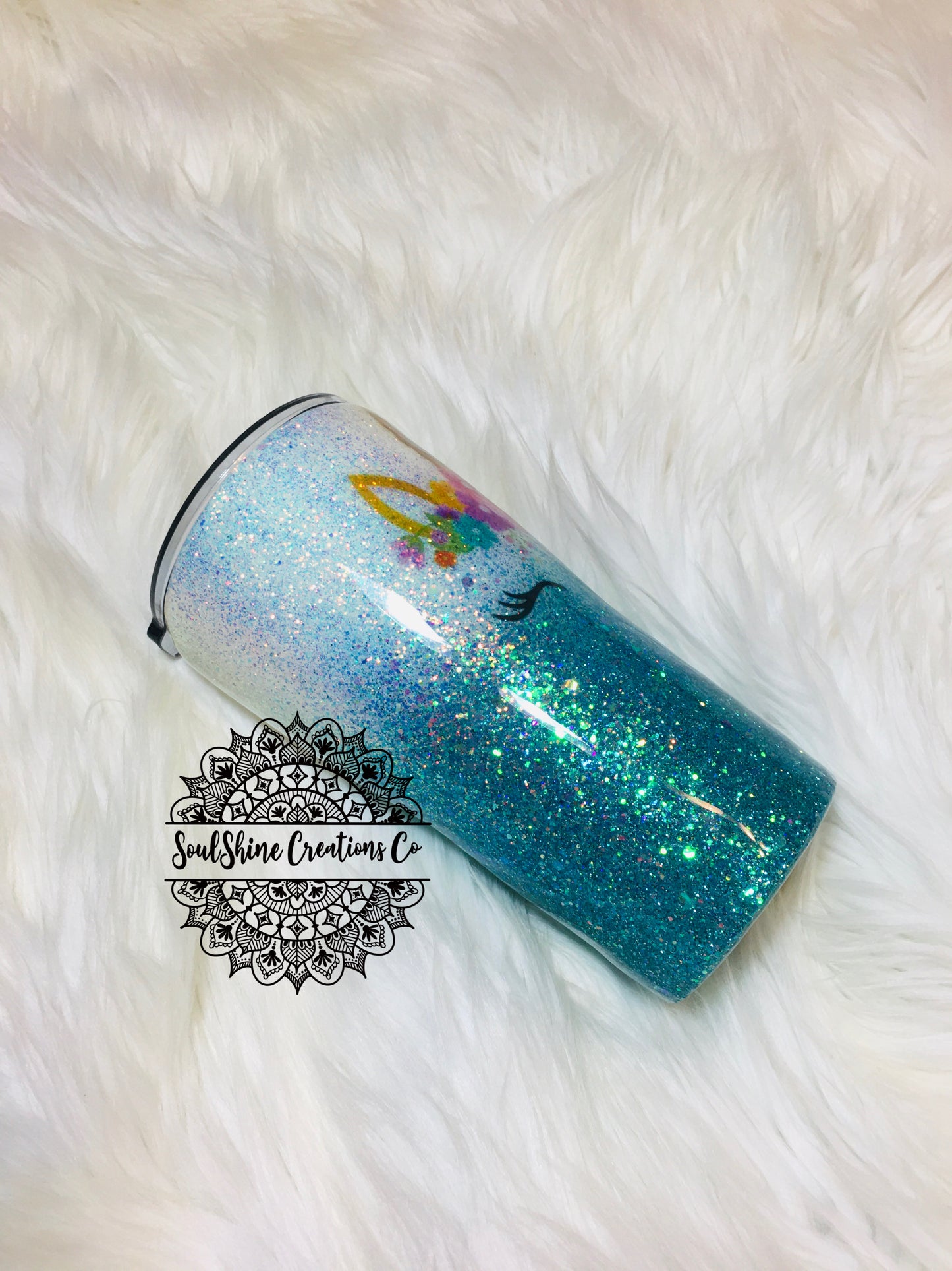 Unicorn Glitter Tumbler Cup