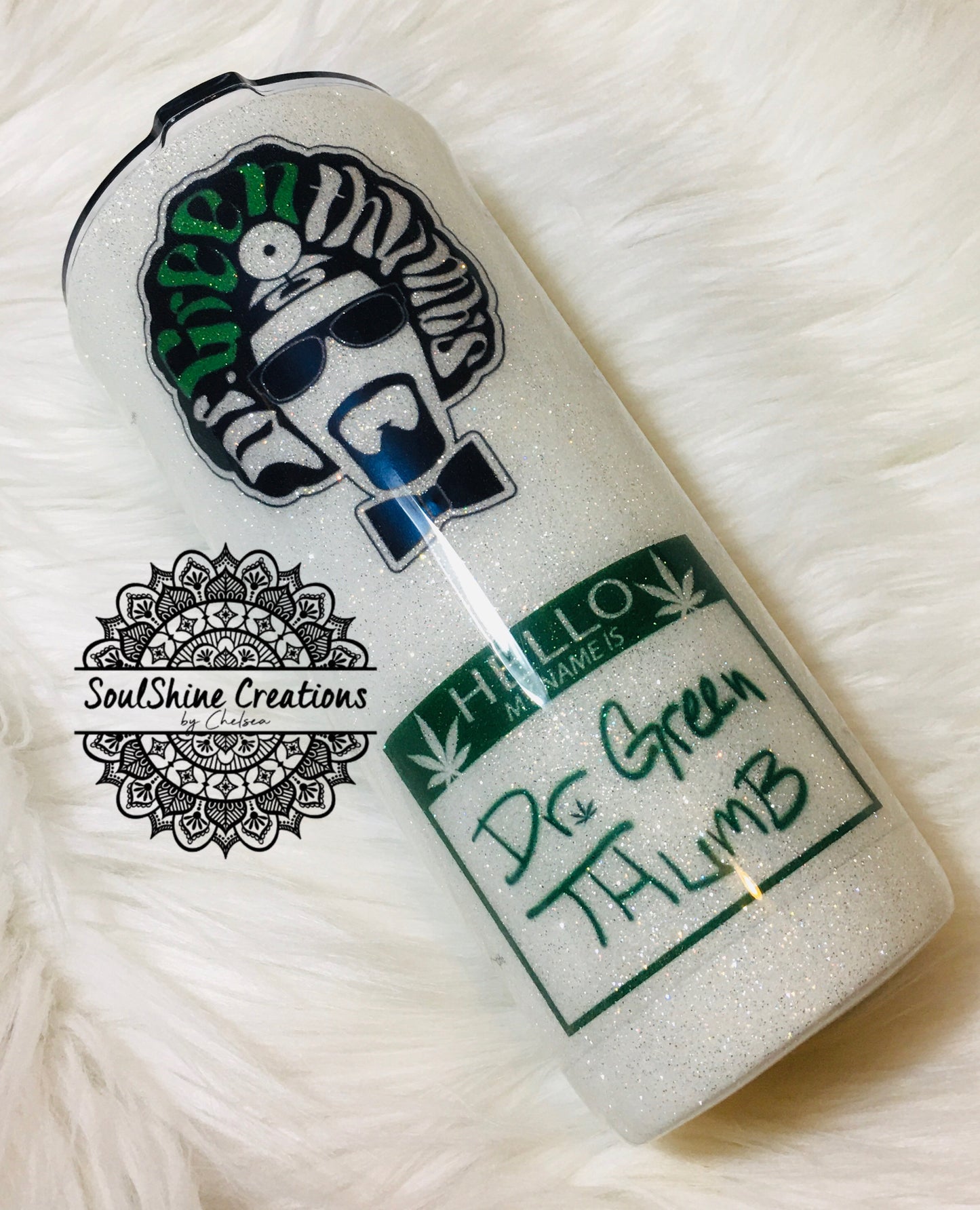 Dr. Green Thumb Glitter Tumbler Cup