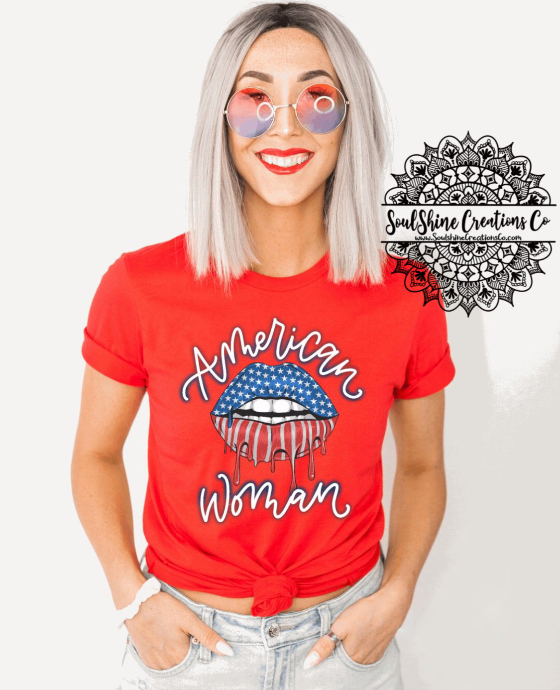 American Woman Flag Lips Shirt