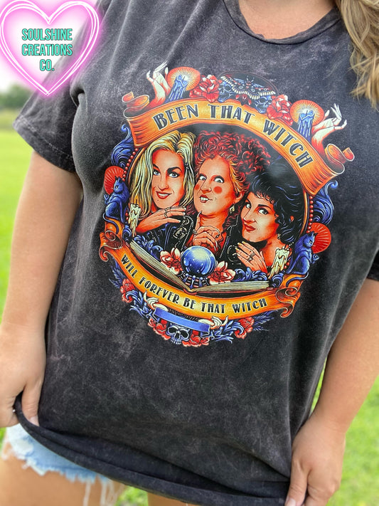 Been That Witch Will Forever be That Witch Vintage Style Mineral Wash Shirt