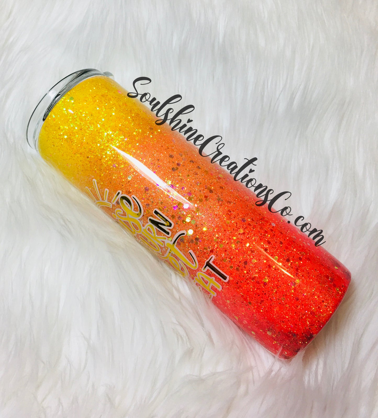 Sunrise Sunburn Sunset Repeat Ombre Glitter Tumbler