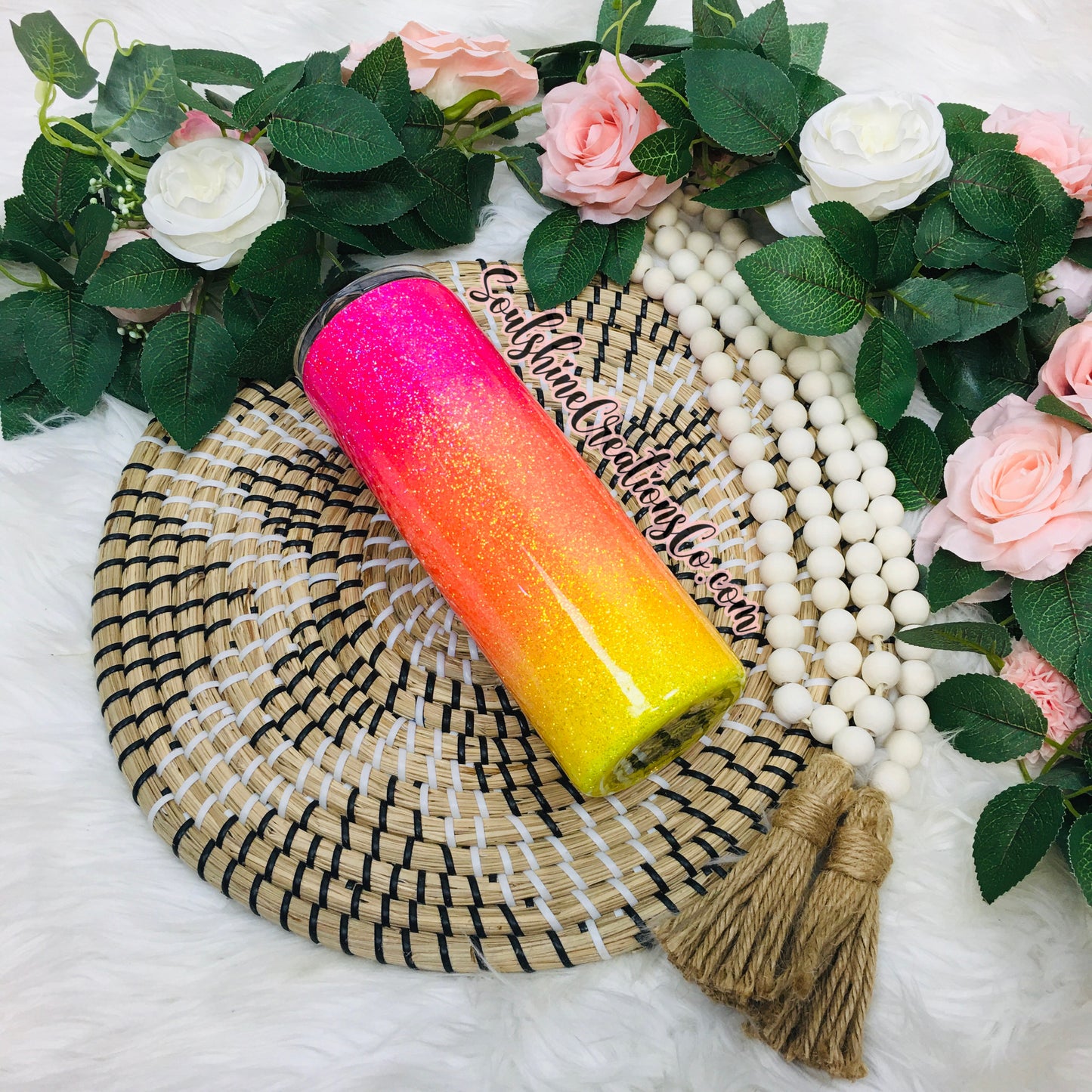 Sunrise Sunburn Sunset Repeat Glitter Ombre Tumbler