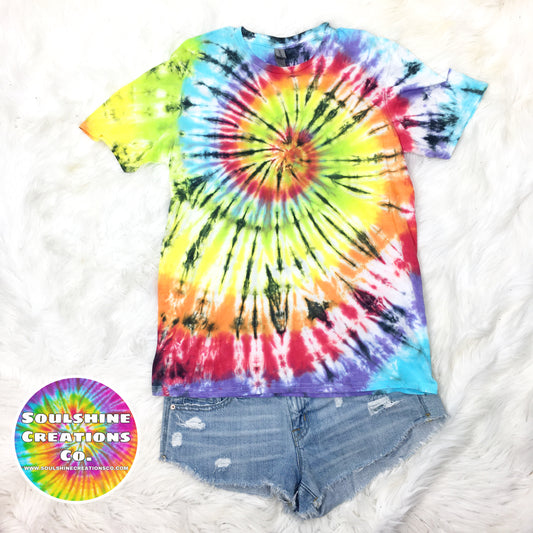 Rainbow Bright Spiral Web Tie Dye Shirt