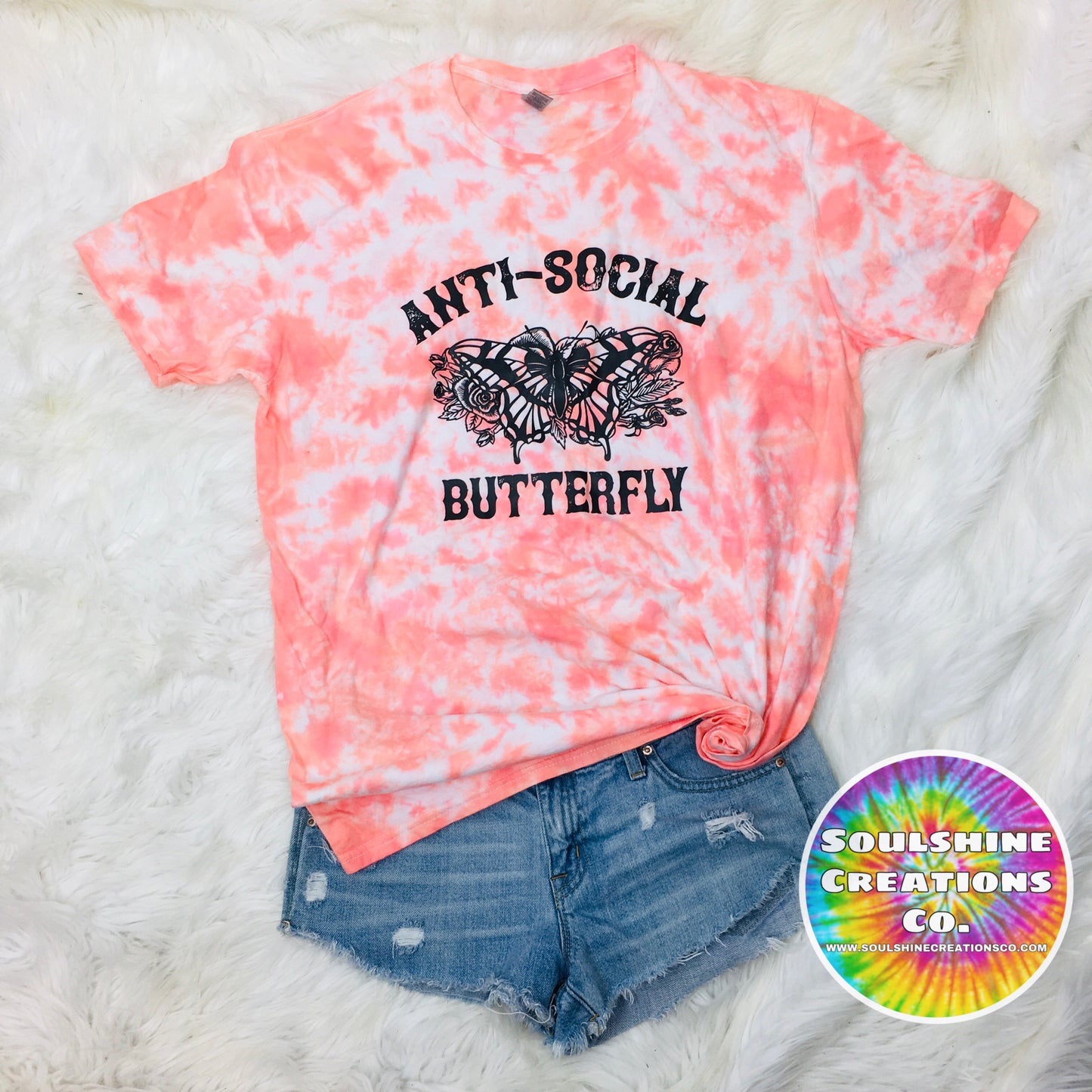 Anti Social Butterfly Tie Dye Shirt