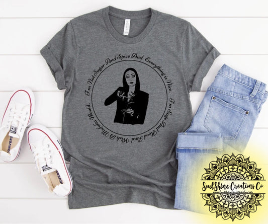 Morticia Adams Sage & Hood Shirt