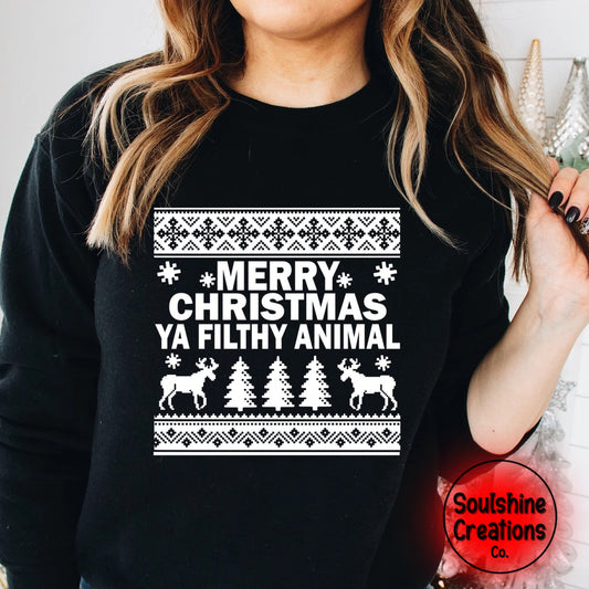 Merry Christmas Ya Filthy Animal Sweater