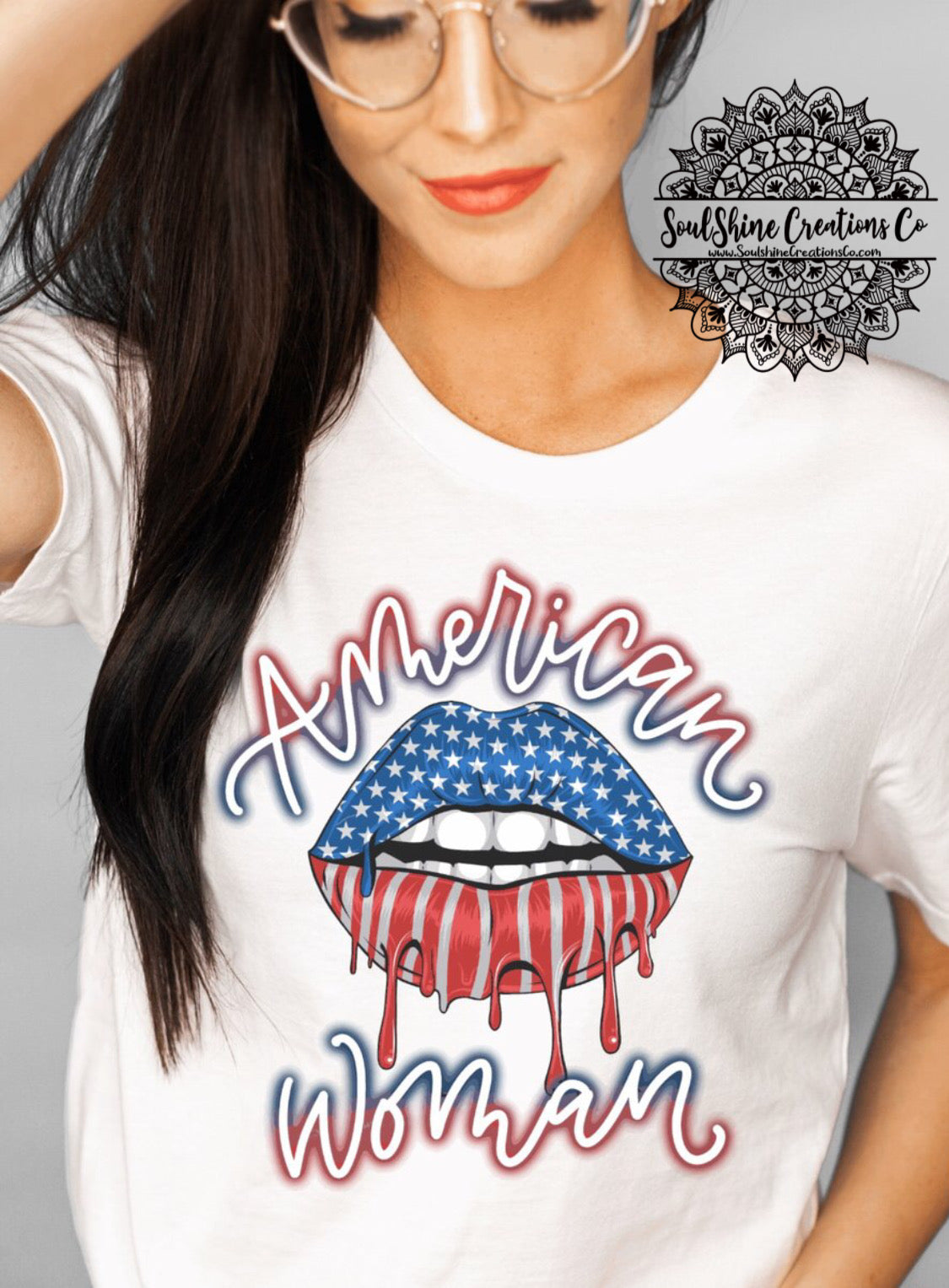 American Woman Flag Lips Shirt