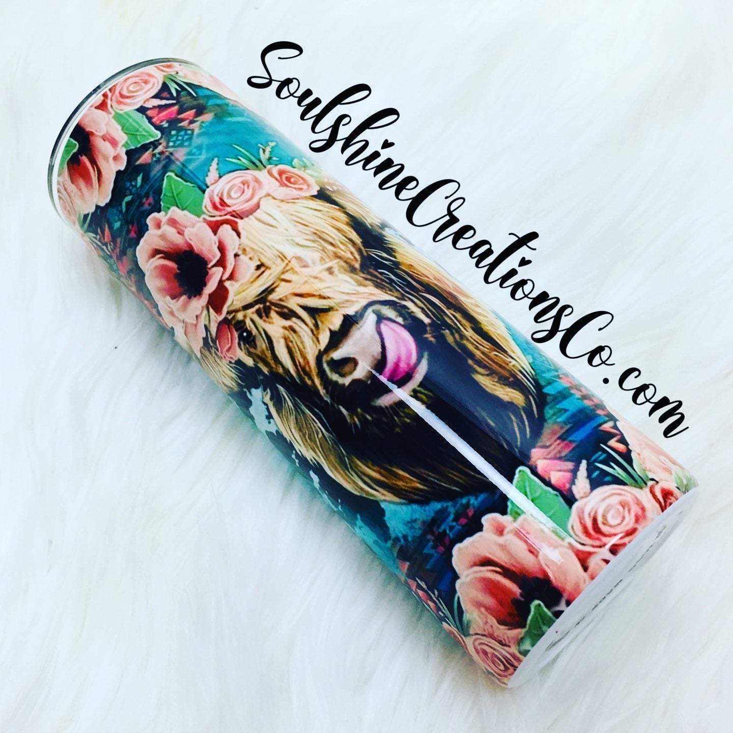 Boho Gypsy Highland Cow Tumbler