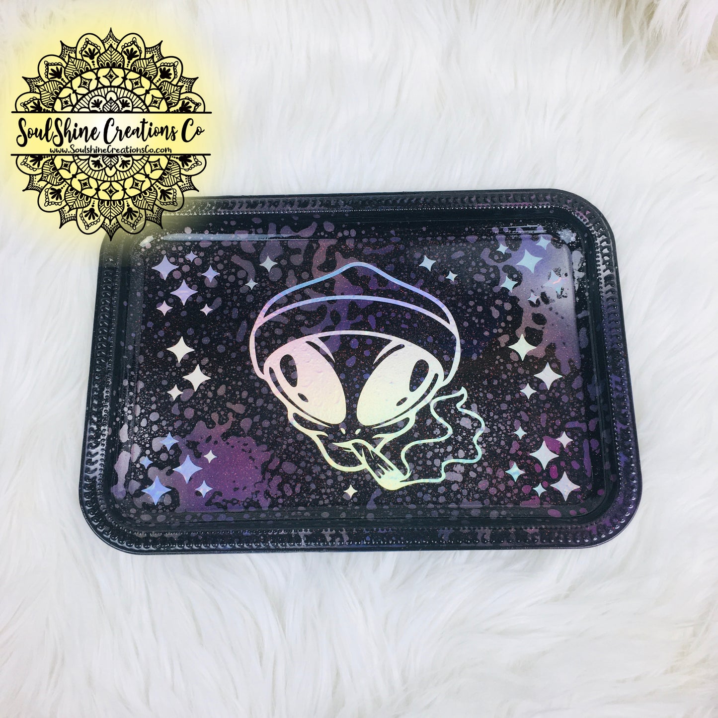 Stoner Alien Galaxy Splatter Rolling Tray