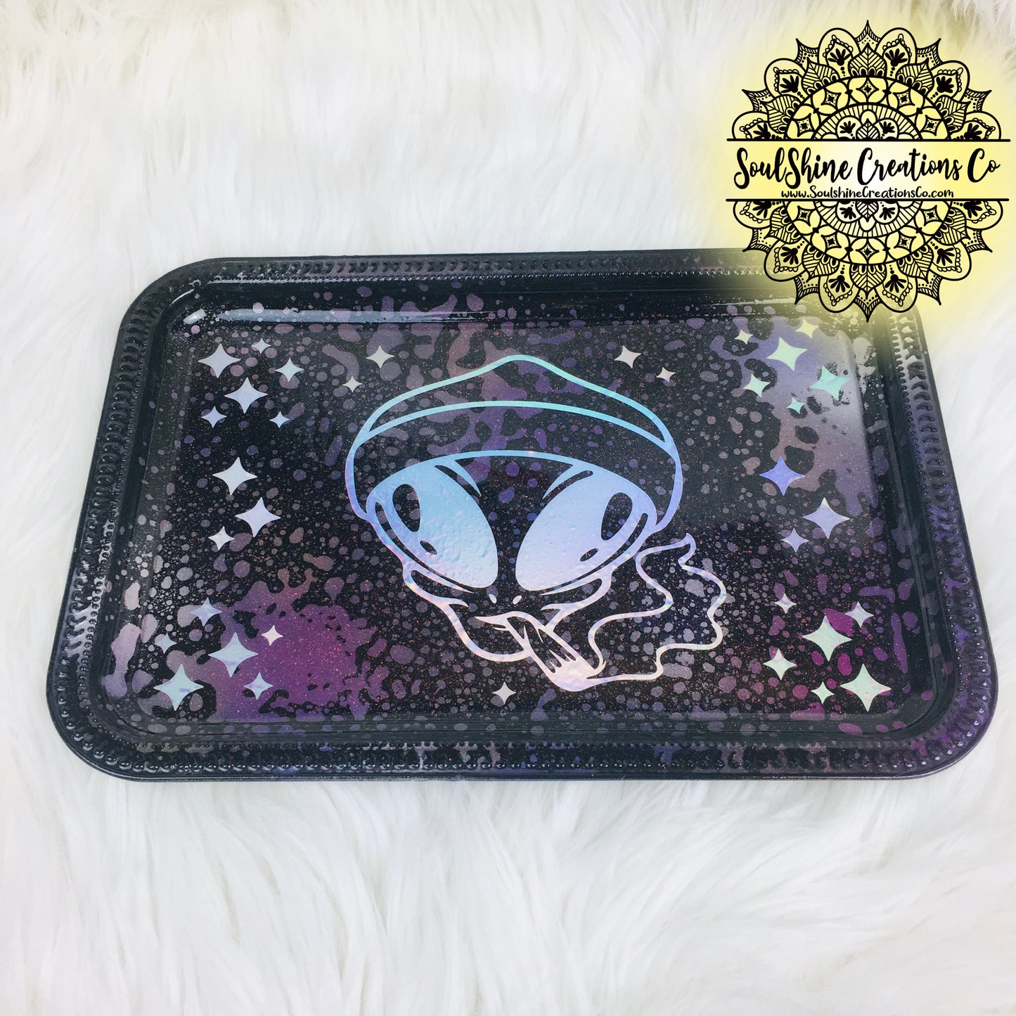 Stoner Alien Galaxy Splatter Rolling Tray