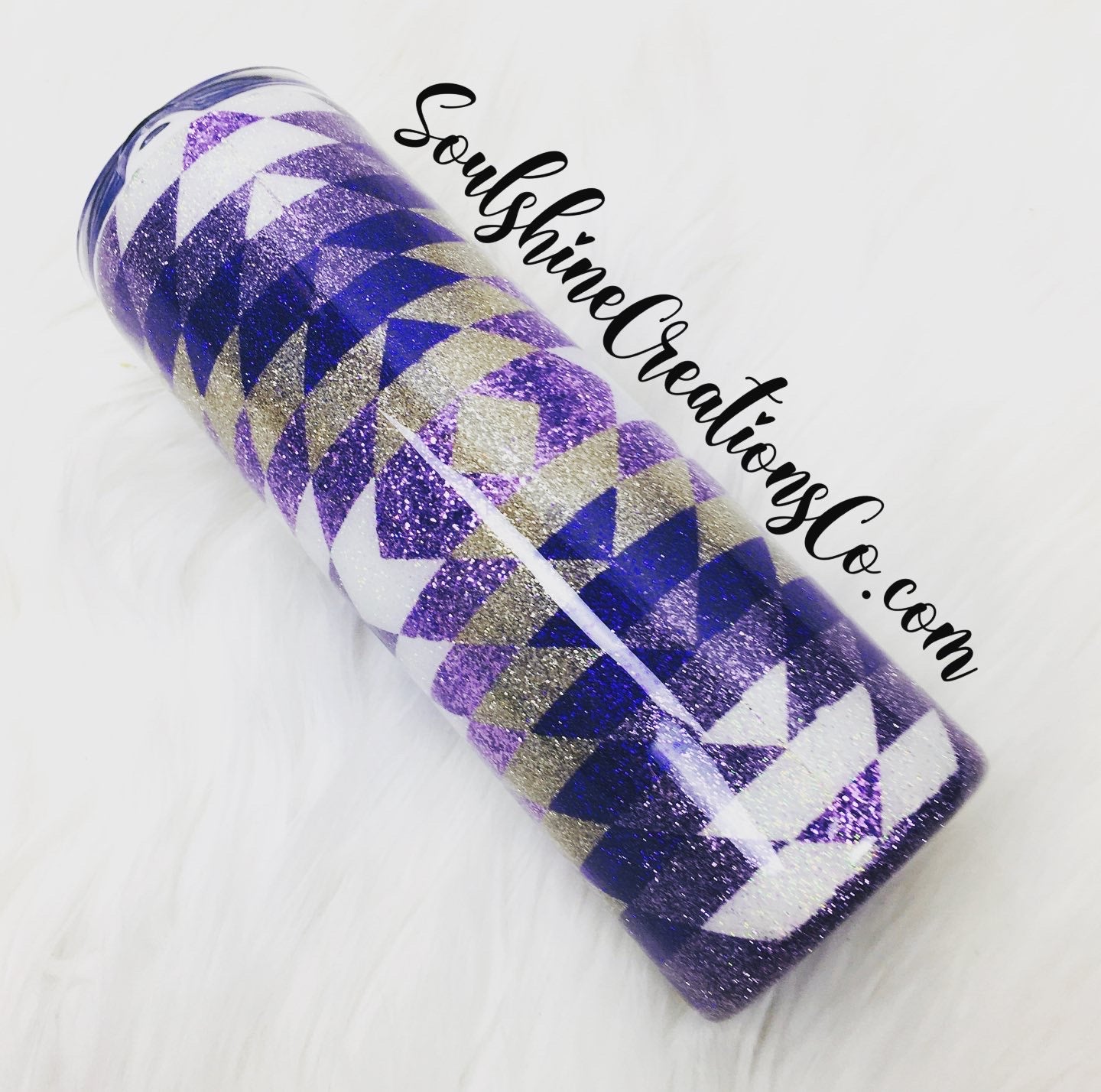 Purple Geometric Pendleton Glitter Tumbler – Soulshine Creations Co.
