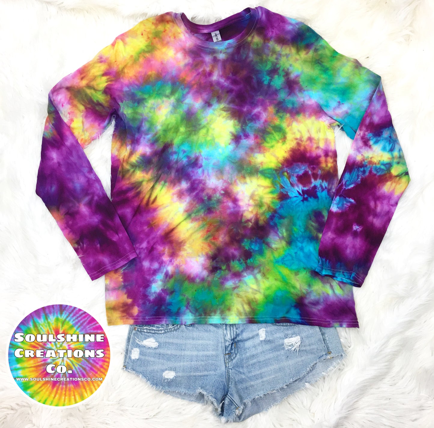 Rainbow Quartz Ice Dyed Tie Dye Shirt