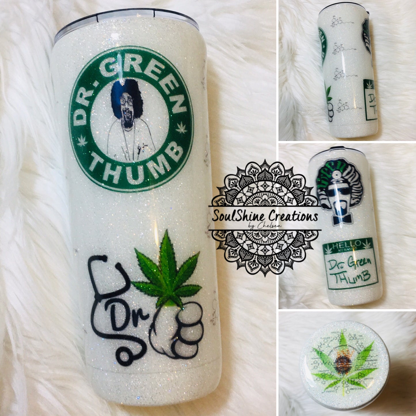 Dr. Green Thumb Glitter Tumbler Cup