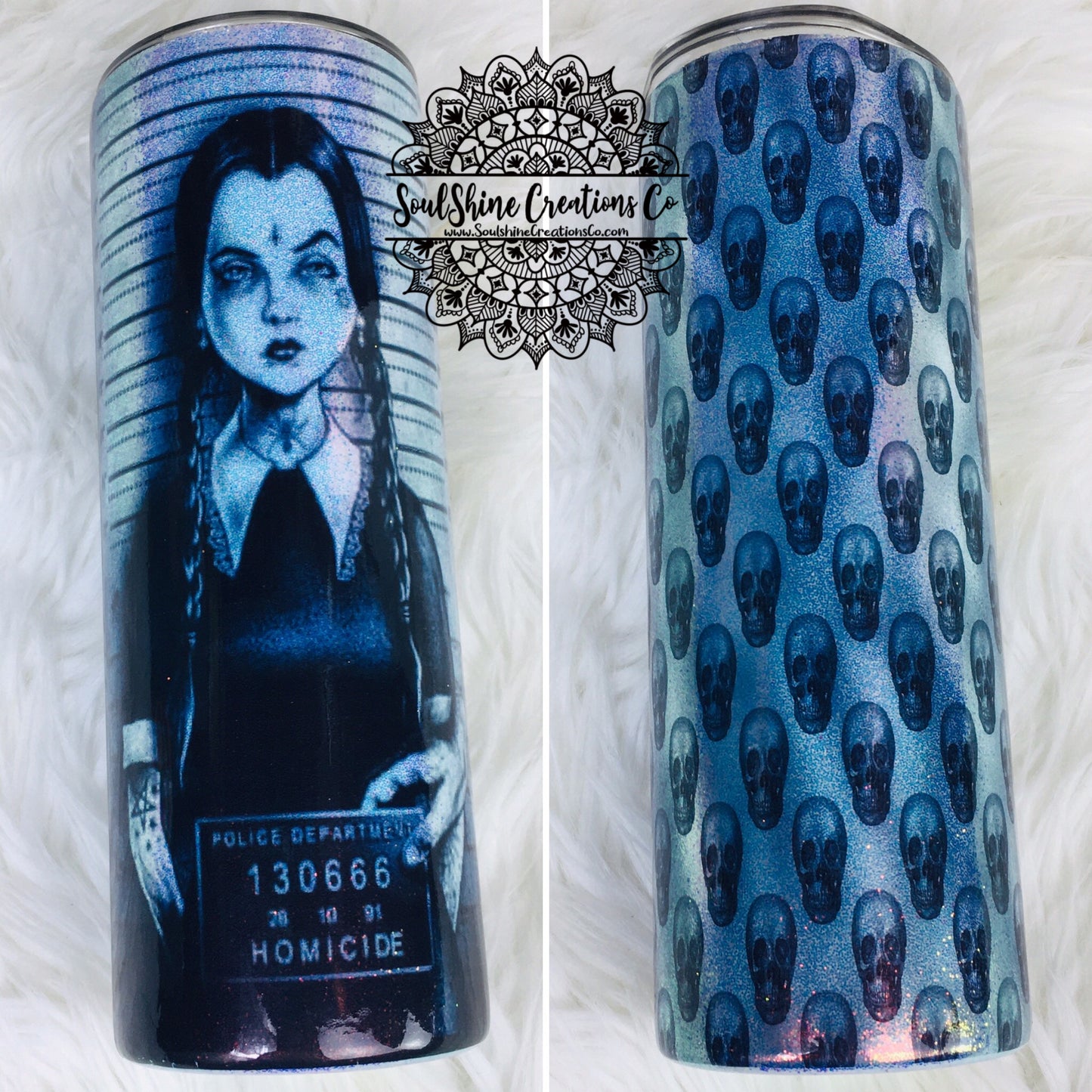 Wednesday Adams Glitter Tumbler