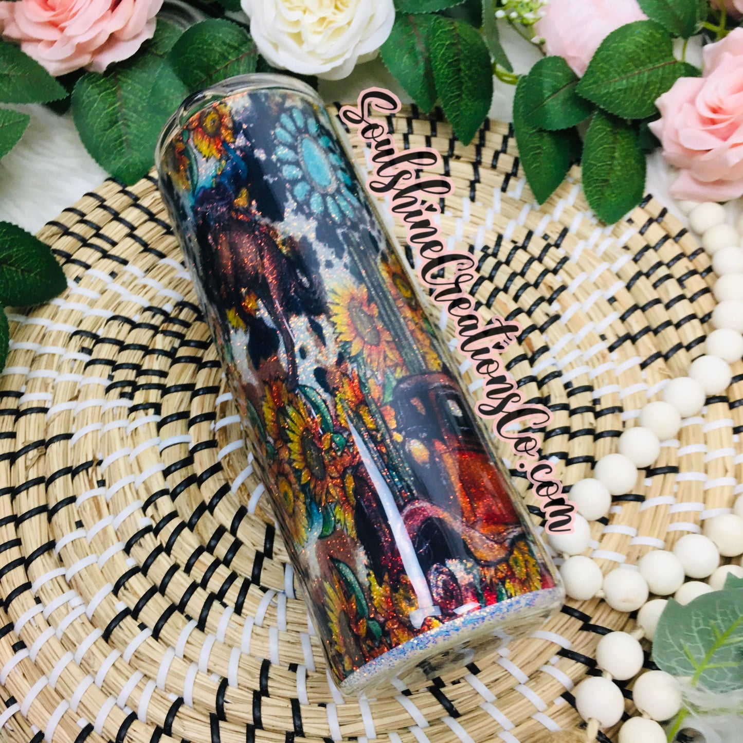 Boho Western Glitter Tumbler