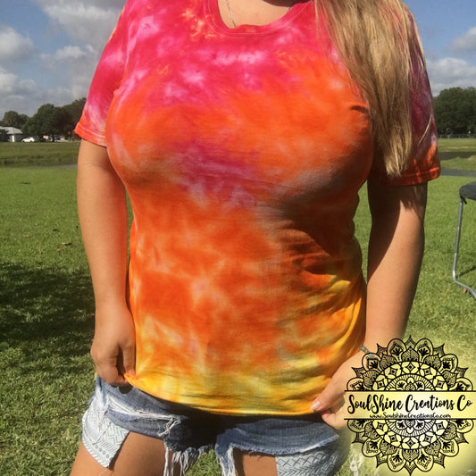 Sunset Ice Dyed Tie Dye Shirt