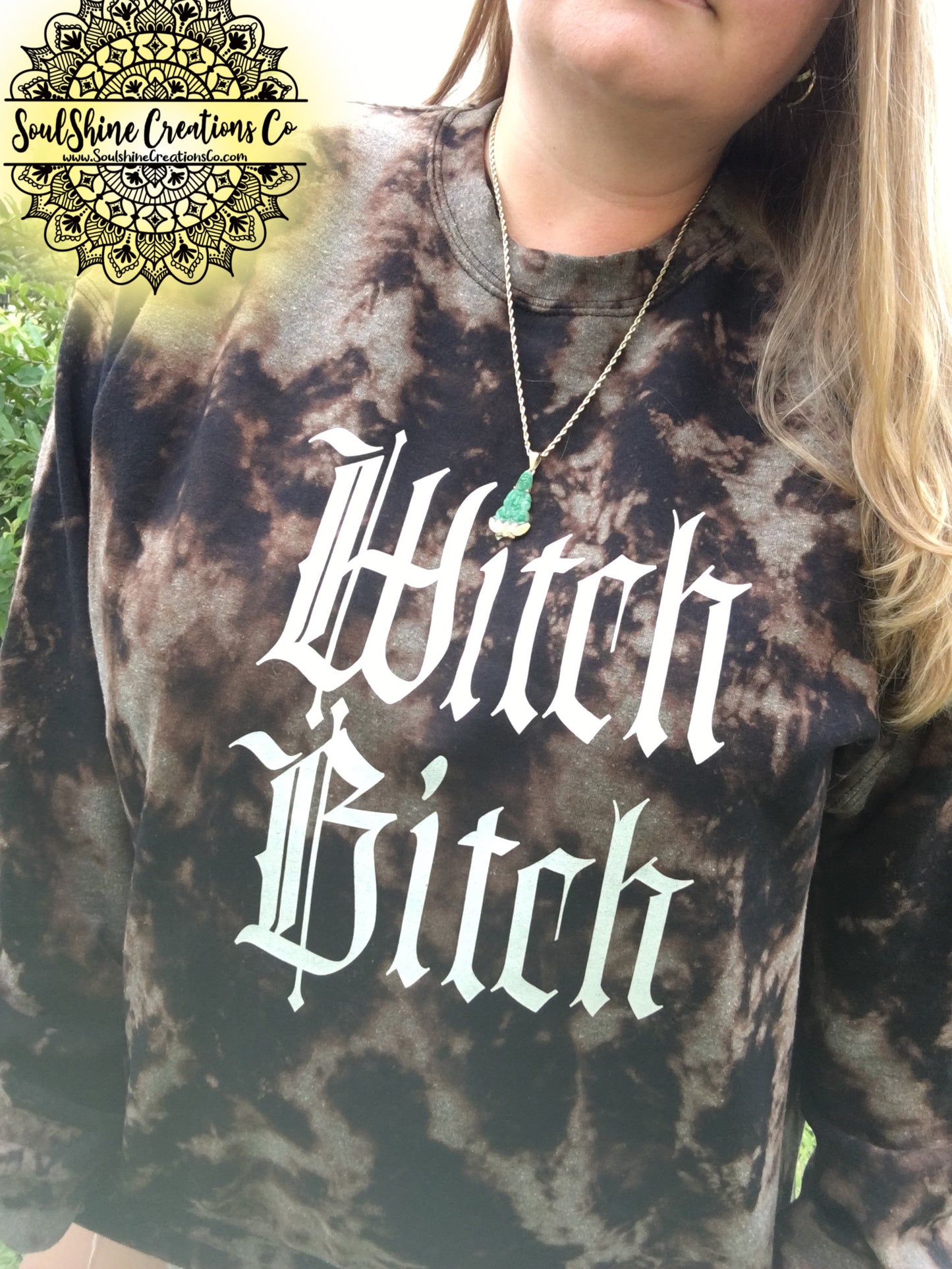 Witch Bitch Glow in the Dark Bleached Sweater