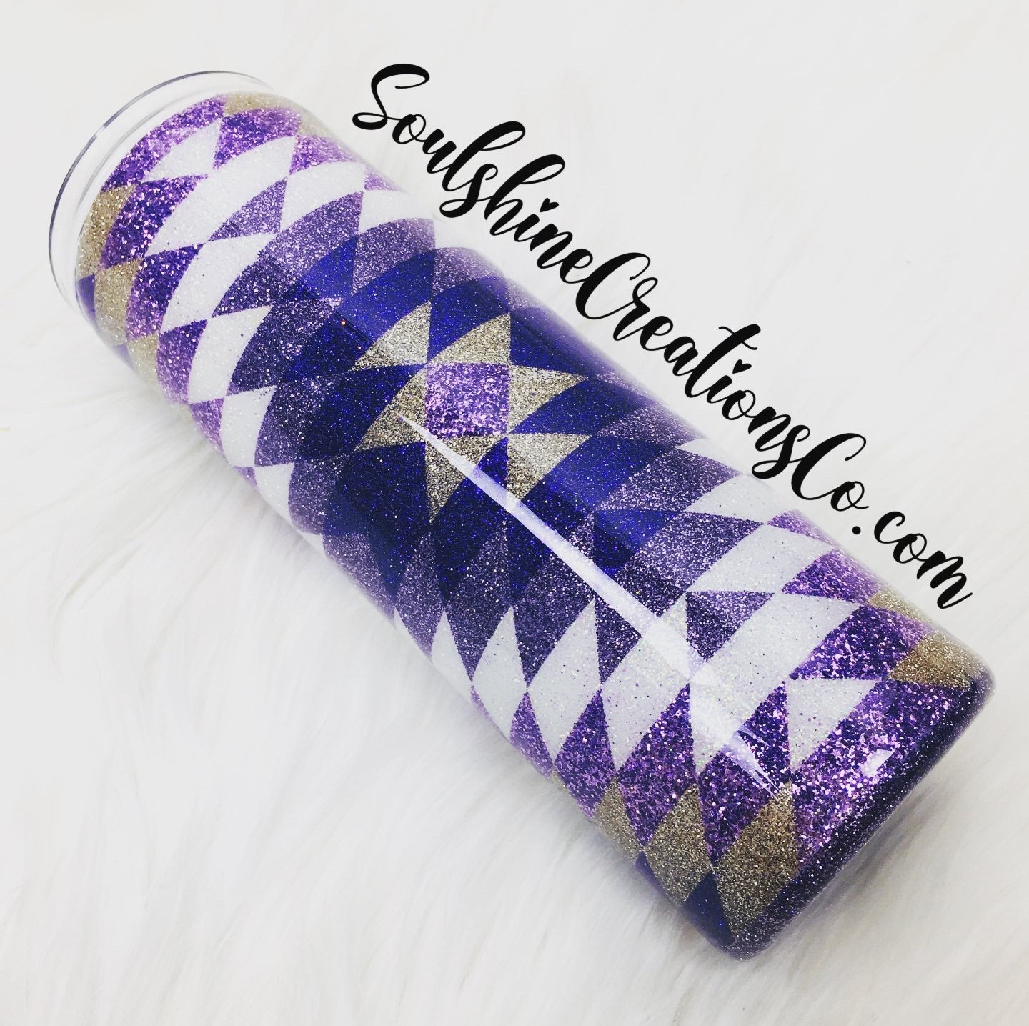 Purple Geometric Pendleton Glitter Tumbler – Soulshine Creations Co.