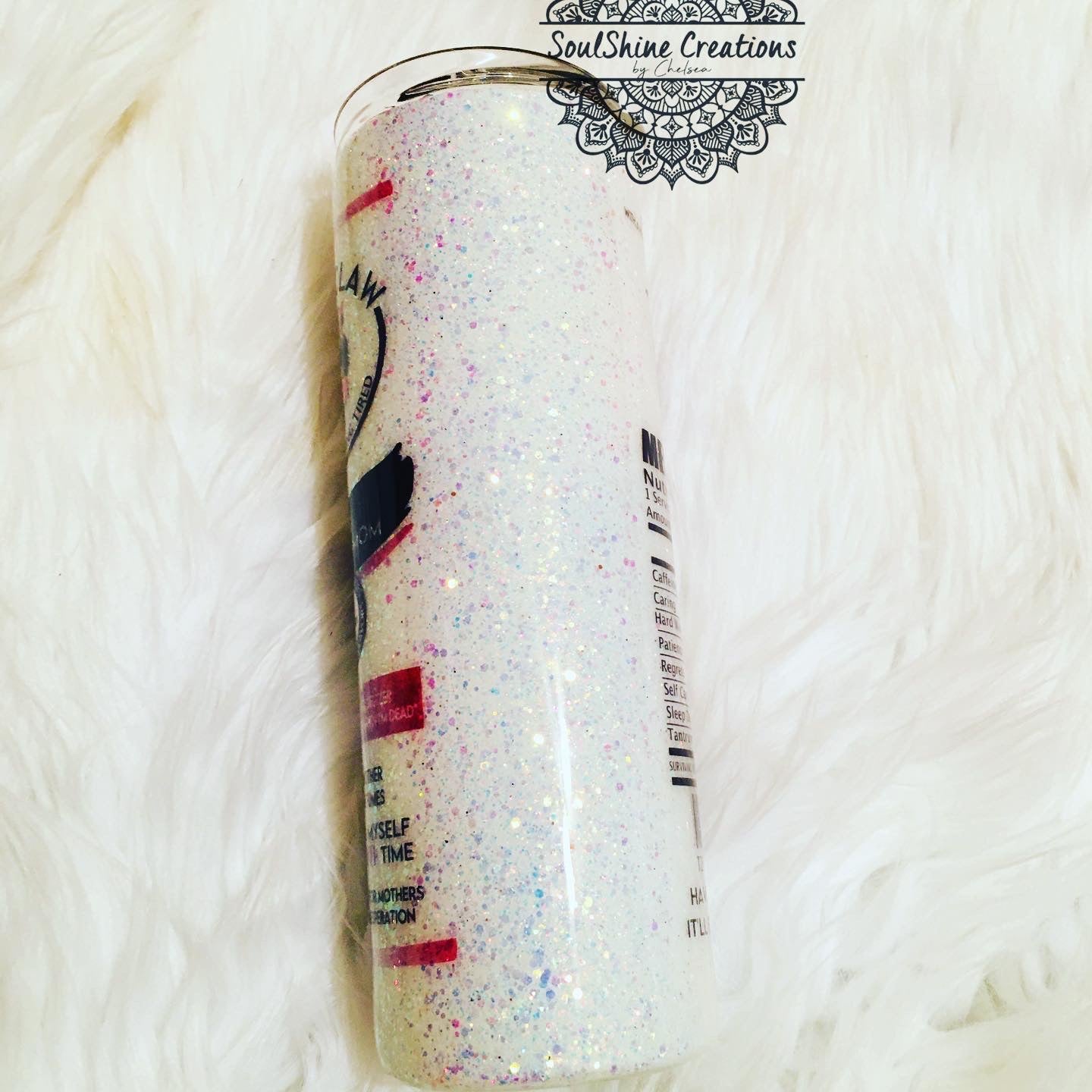 Mombie Tired American Mom Glitter Tumbler