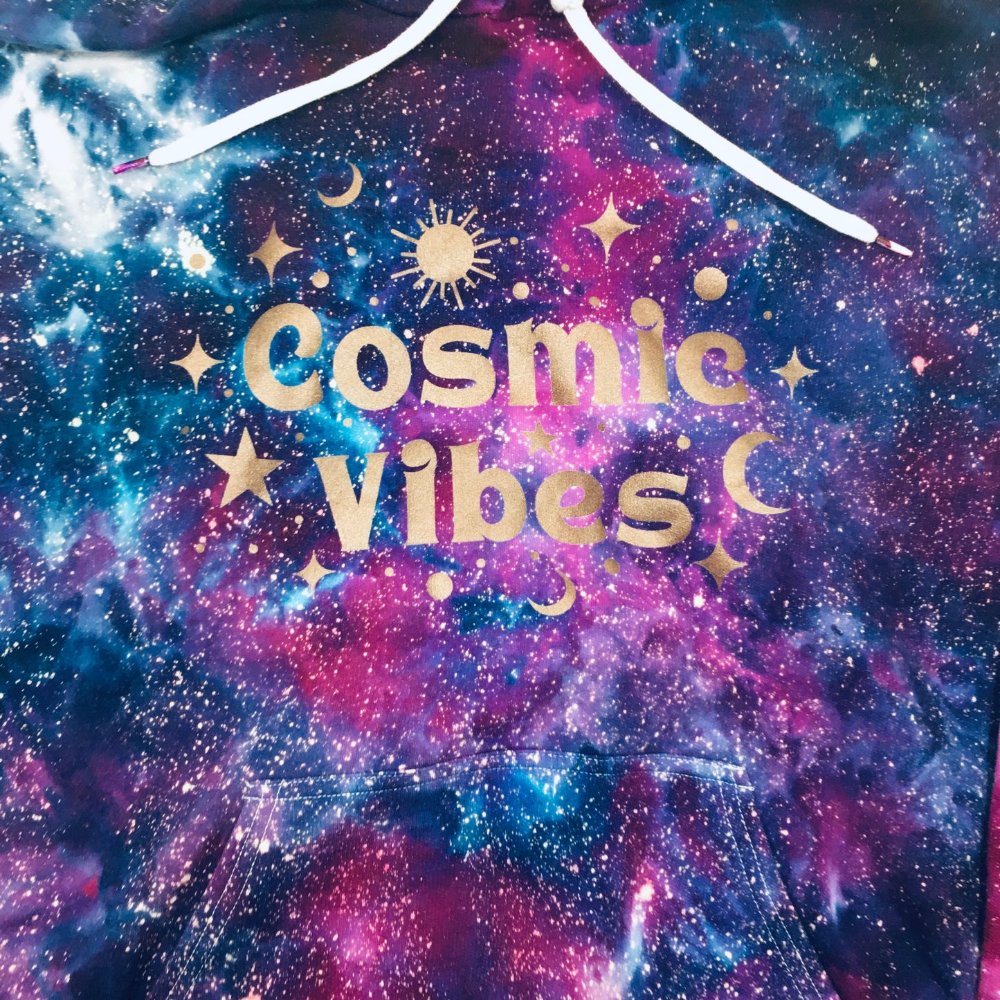 Cosmic Vibes Galaxy Ice Dye Hoodie Sweater