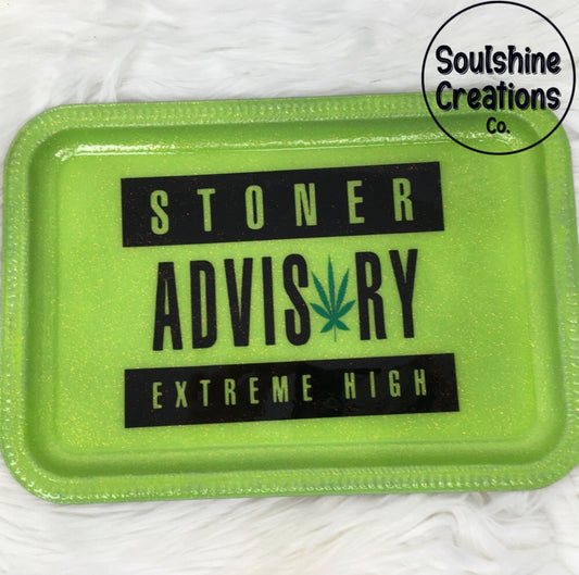 Stoner Advisory Glitter Rolling Tray