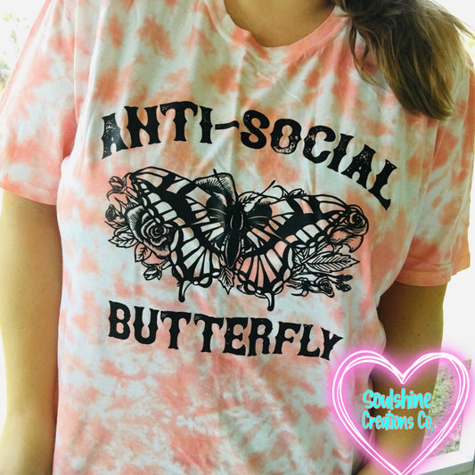 Anti Social Butterfly Tie Dye Shirt