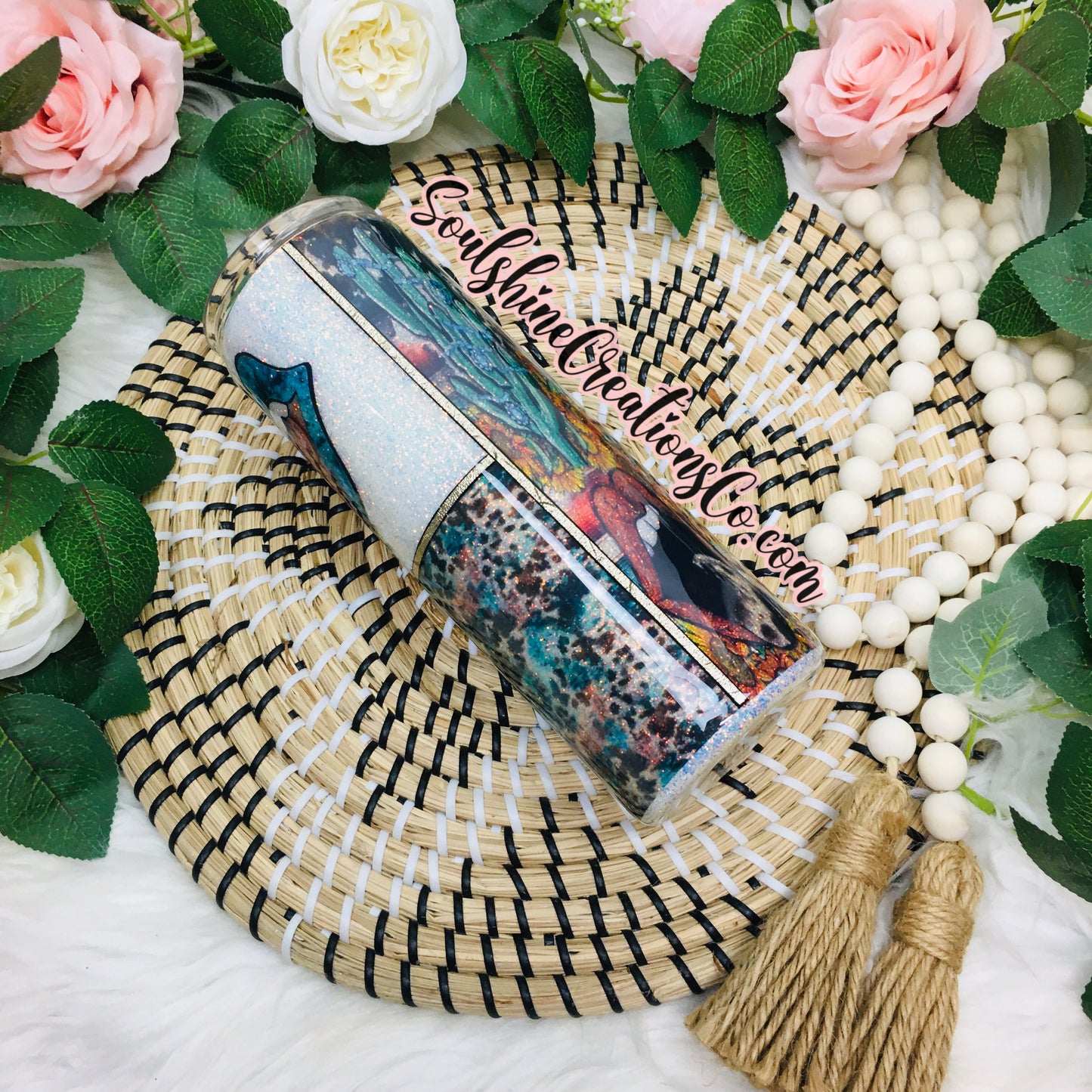 Boho Western Glitter Tumbler