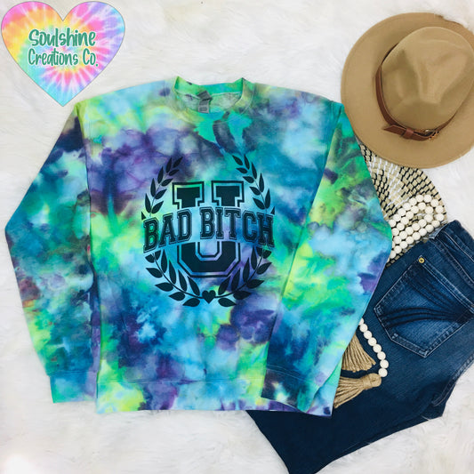 Bad Bitch University Ice Tie Dye Sweater