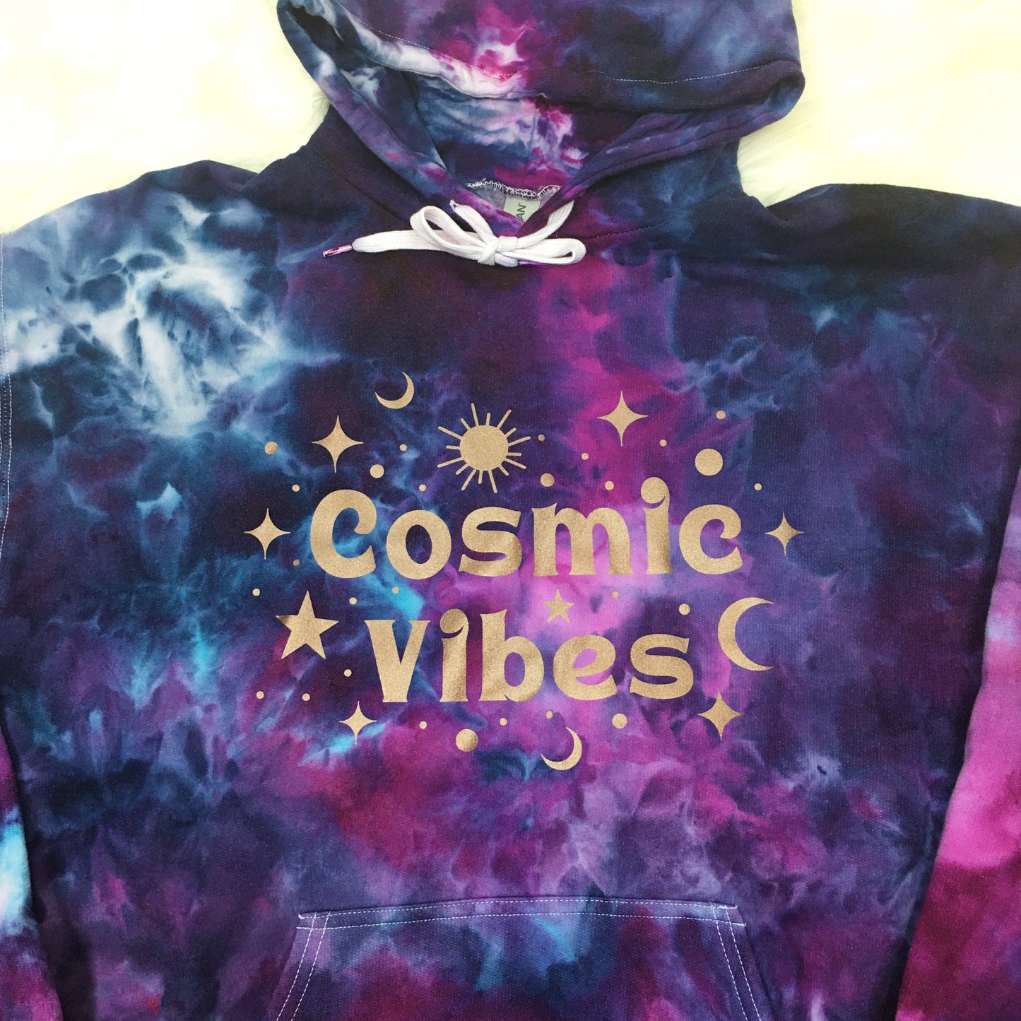 Cosmic Vibes Galaxy Ice Dye Hoodie Sweater