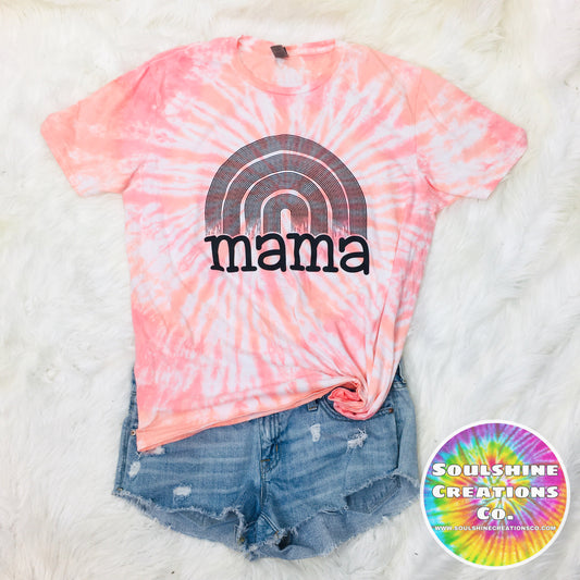 Mama Peachy Keen Spiral Tie Dye Shirt