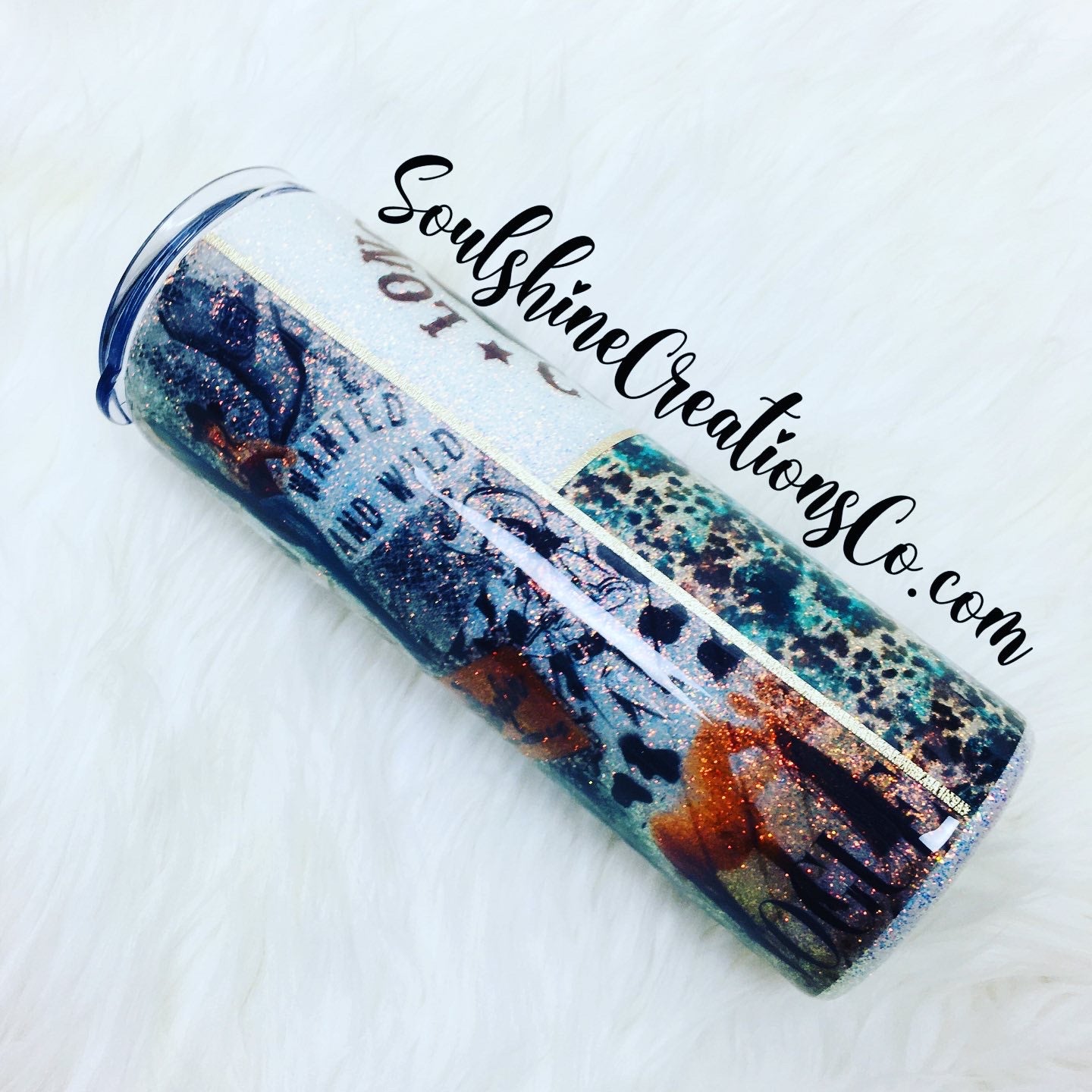 Boho Western Long Live Cowgirls Glitter Tumbler