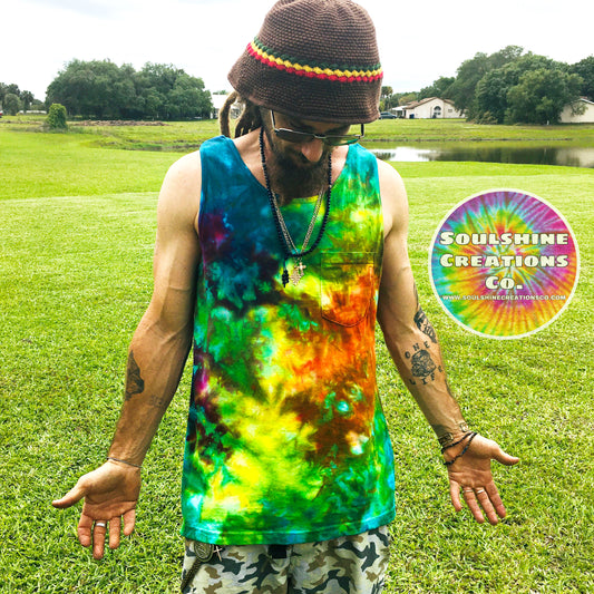 Tropics Ice Dyed Tie Dye Tank Top