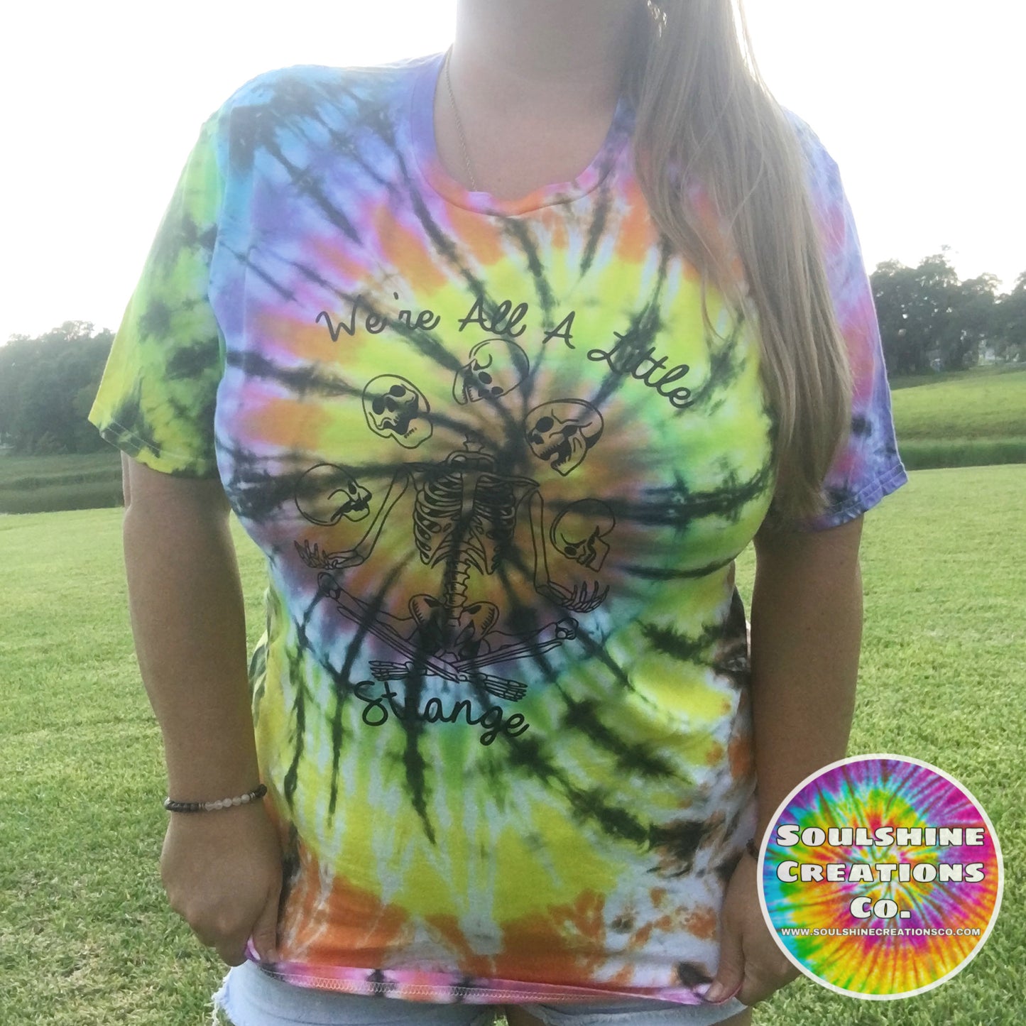 We’re all a little Strange Pastel Rainbow Spiral Tie Dye Shirt