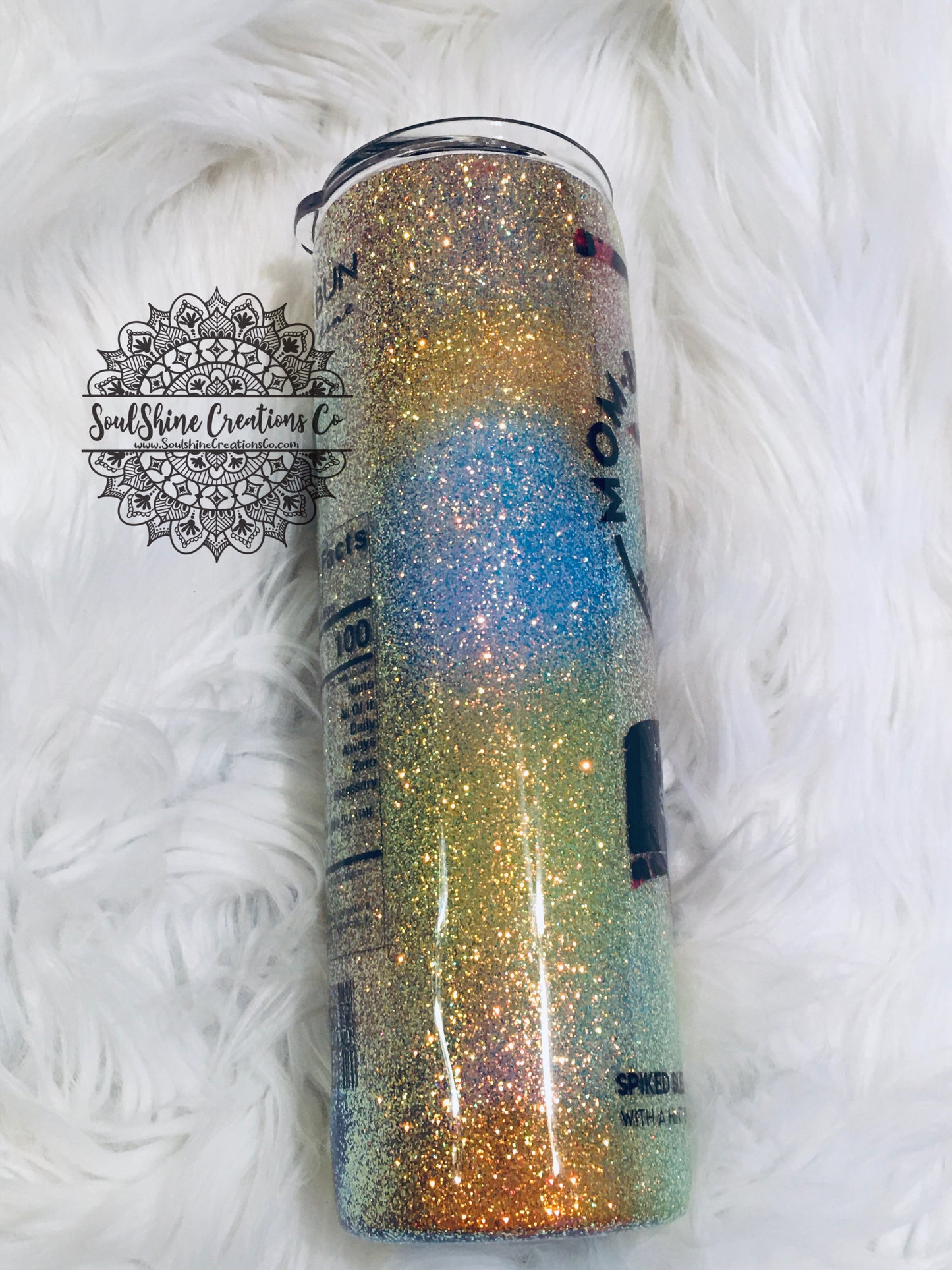 Mombie Rainbow Hot Mess Express Glitter Tumbler