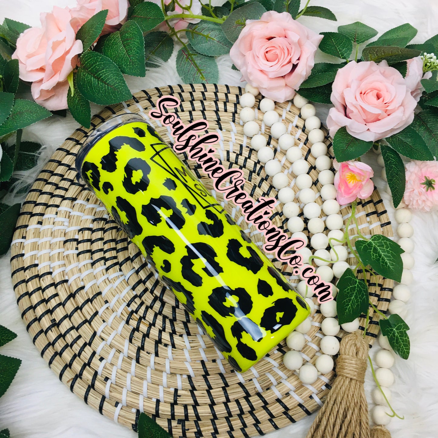 Hot Mom Summer Leopard Print Skinny Tumbler