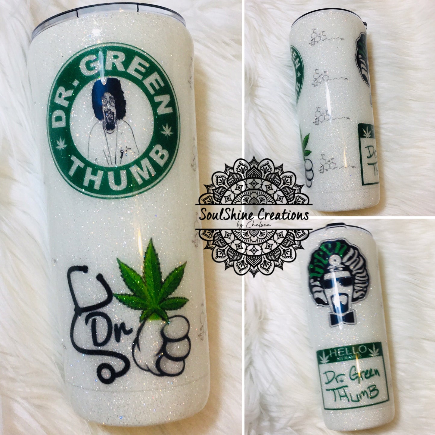 Dr. Green Thumb Glitter Tumbler Cup